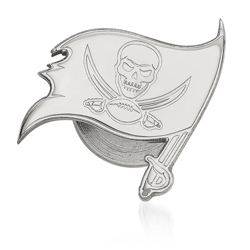 Sterling silver NFL Tampa Bay Buccaneers lapel pin with pirate skull flag logo