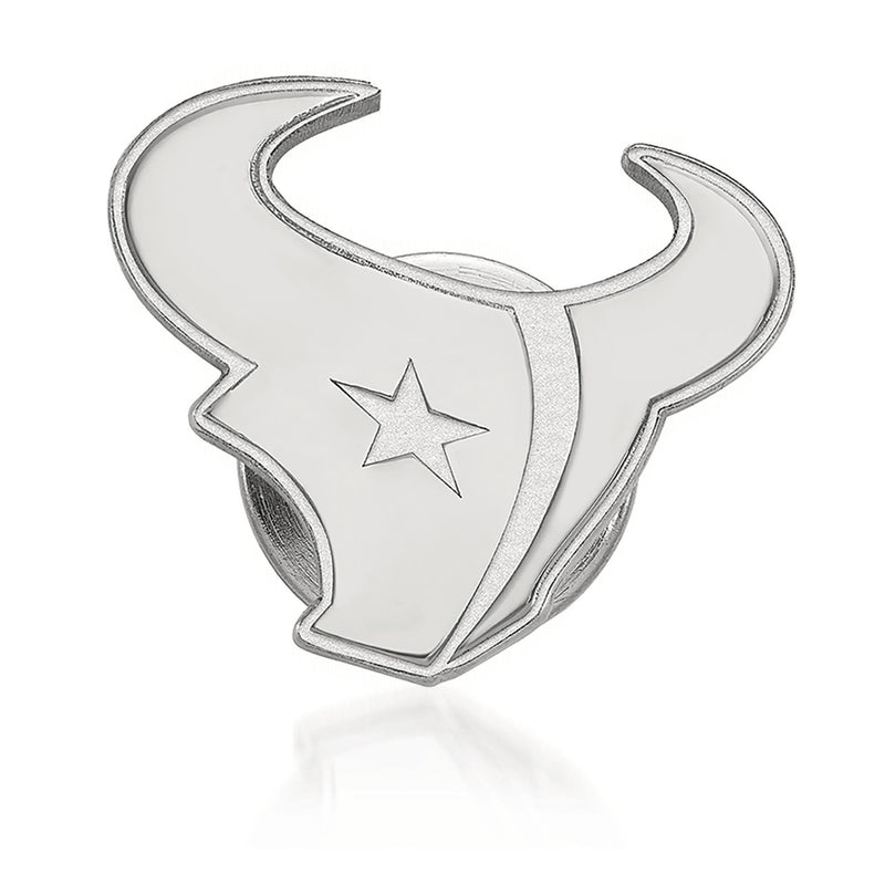Houston Texans shield lapel pin with star emblem, sterling silver finish