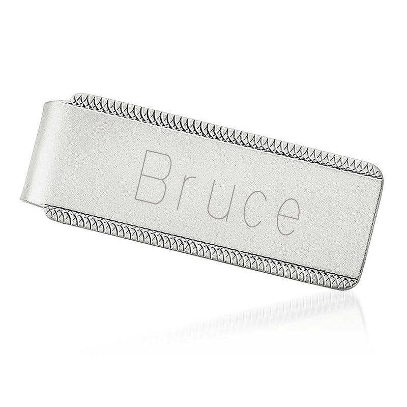Sterling silver personalized money clip with engraved 