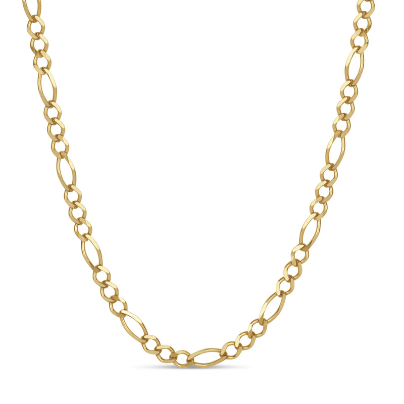 18kt gold over sterling figaro-link necklace with oval chain links