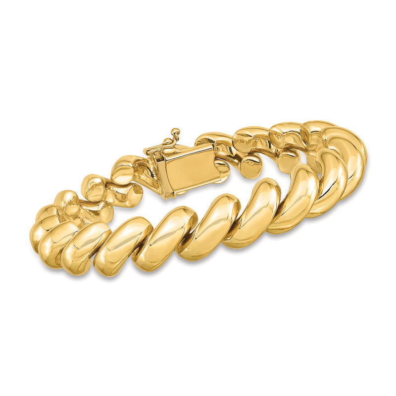 14kt yellow gold San Marco bracelet with chunky interlocking links and box clasp