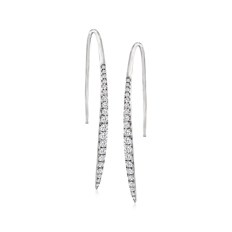 Diamond linear drop earrings in 14kt white gold