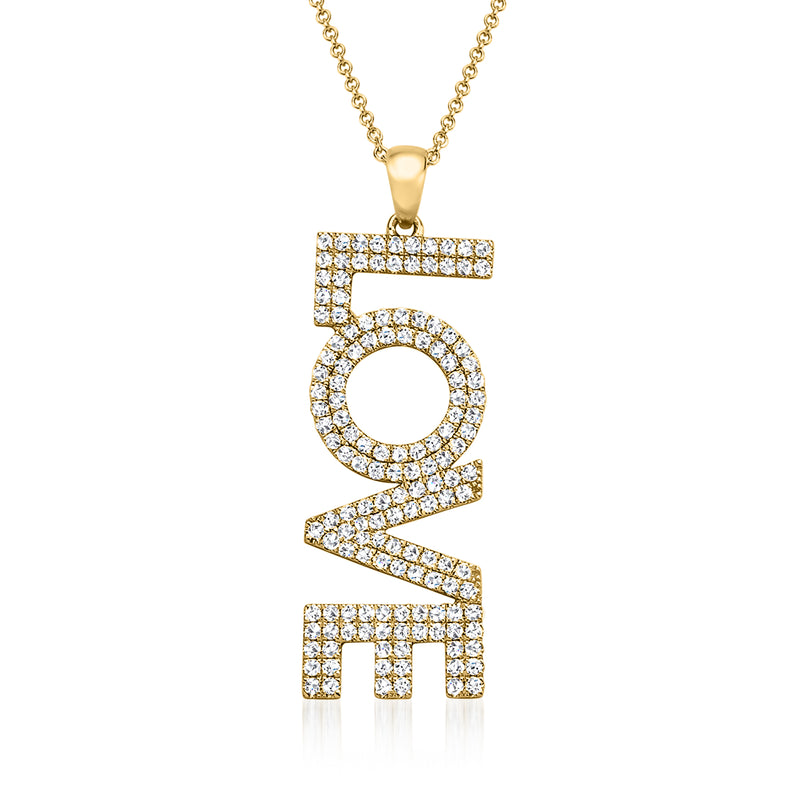 Diamond LOVE pendant necklace in 14kt yellow gold
