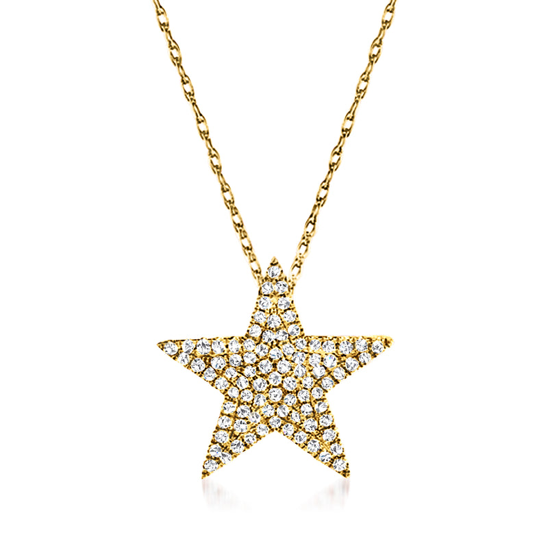 Diamond star necklace in 14kt yellow gold