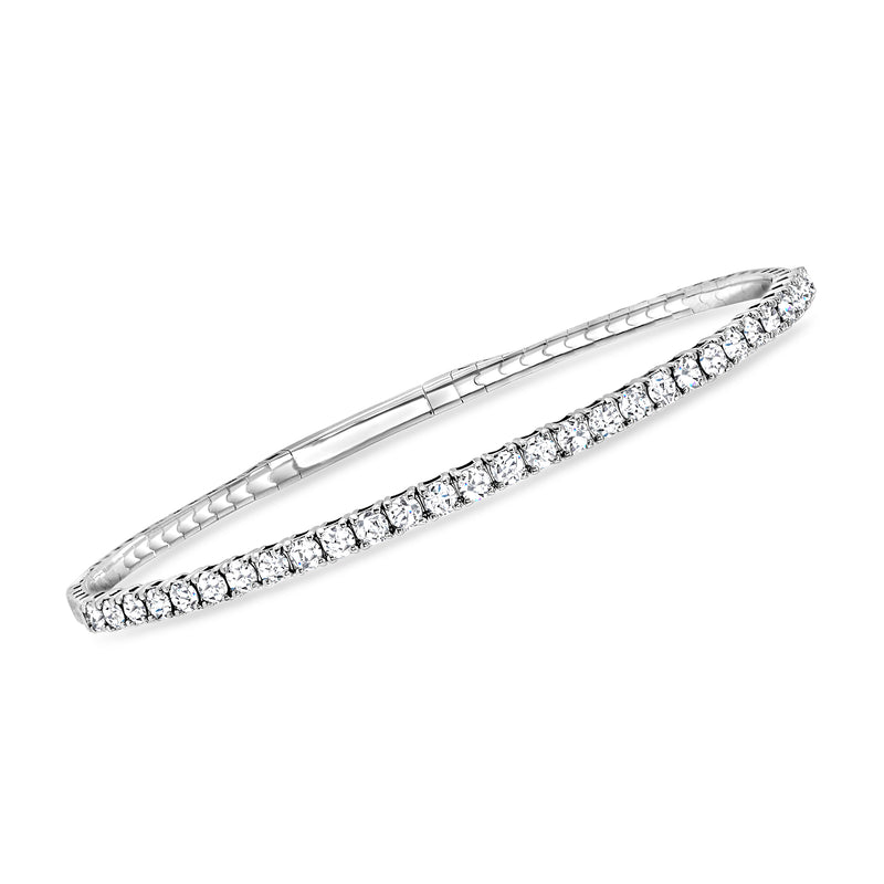 Diamond flexible bangle bracelet in 14kt white gold