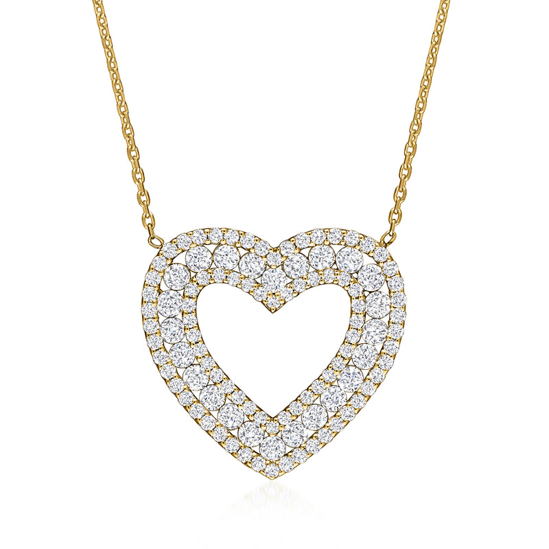 Diamond heart necklace in 14kt yellow gold