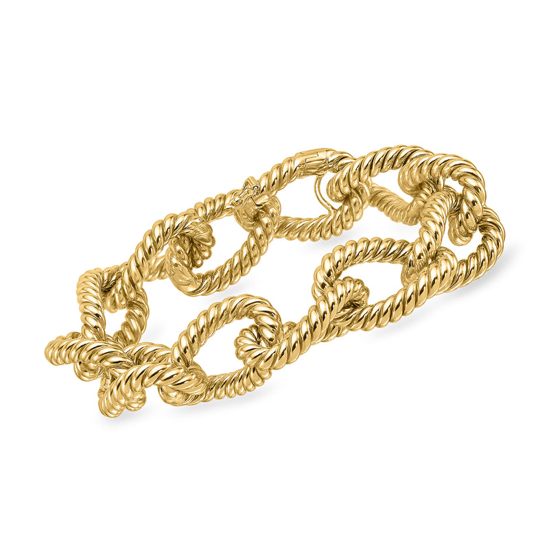 14kt yellow gold twisted oval-link bracelet