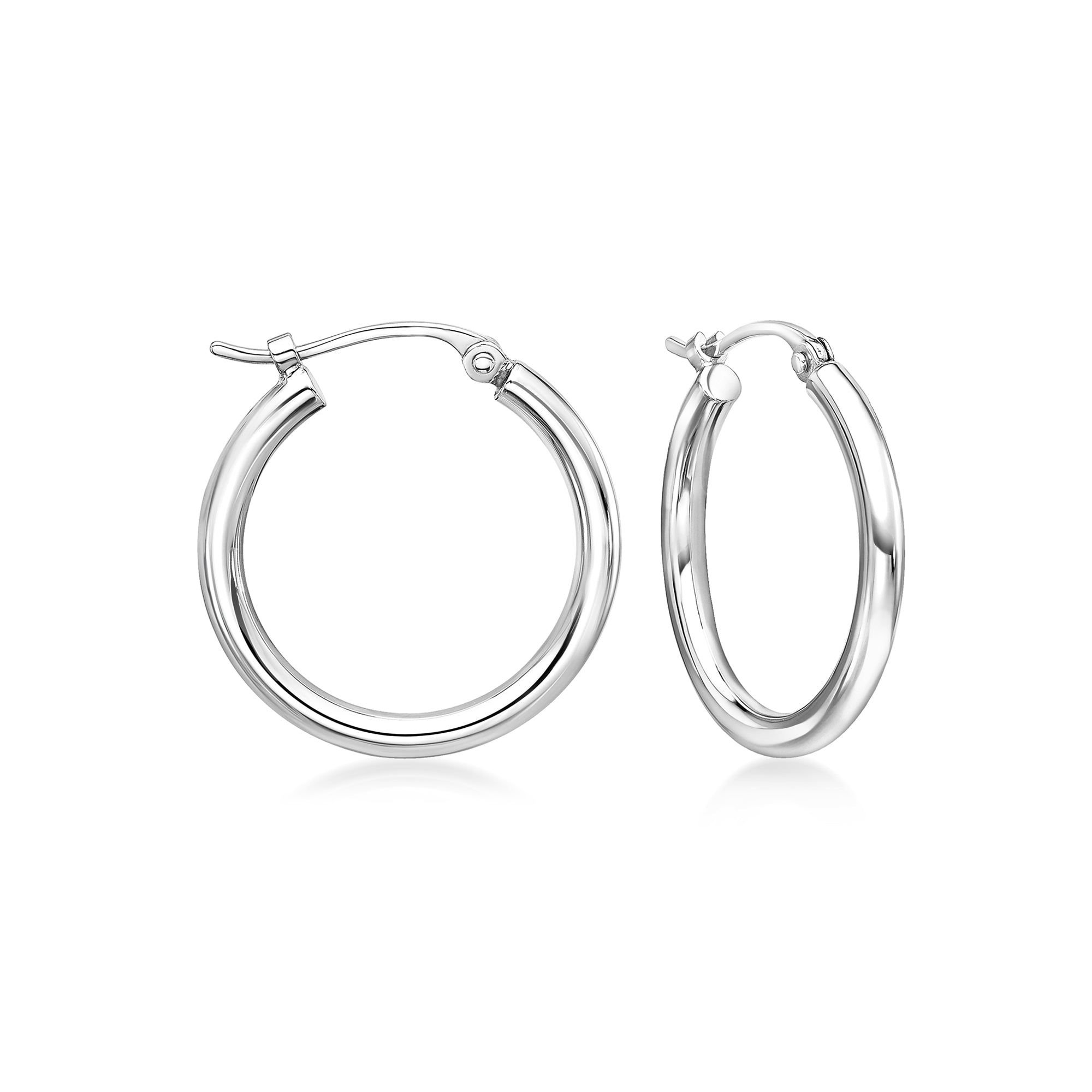 2mm Platinum Hoop Earrings. 5/8