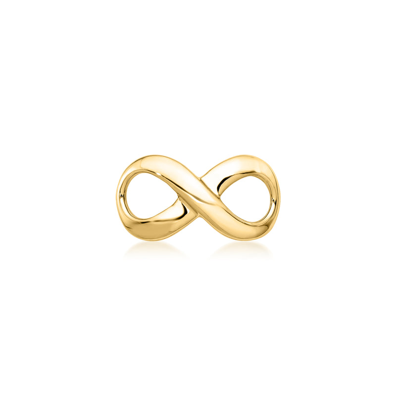 10kt yellow gold infinity slide pendant, polished double-loop design