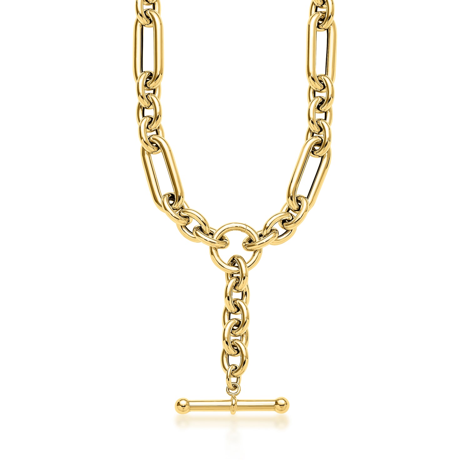 Italian 14kt Yellow Gold LinkStyle Lariat Necklace