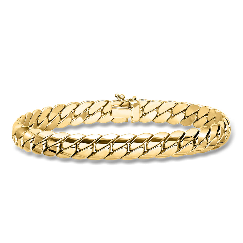Yellow gold Cuban-link bracelet with box clasp