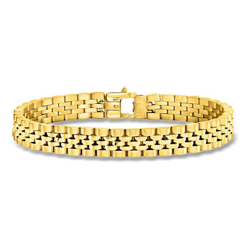 14kt yellow gold multi-link bracelet with box clasp center