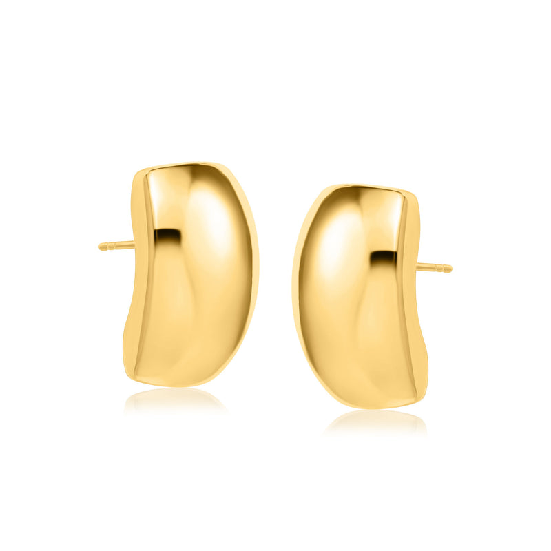Italian 14kt Yellow Gold Puffed Earrings
