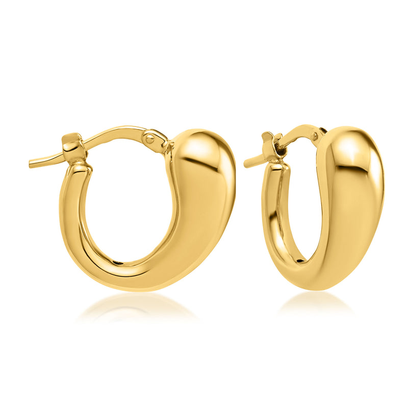 Italian 14kt Yellow Gold Puffed Hoop Earrings. 1/2"