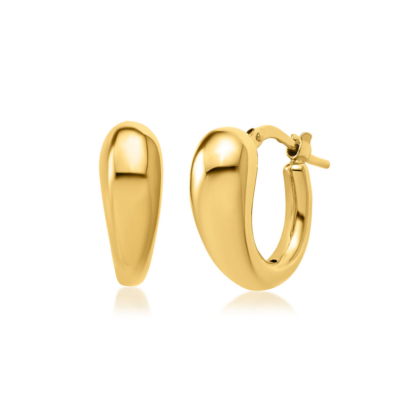 Italian 14kt Yellow Gold Puffed Hoop Earrings. 1/2"