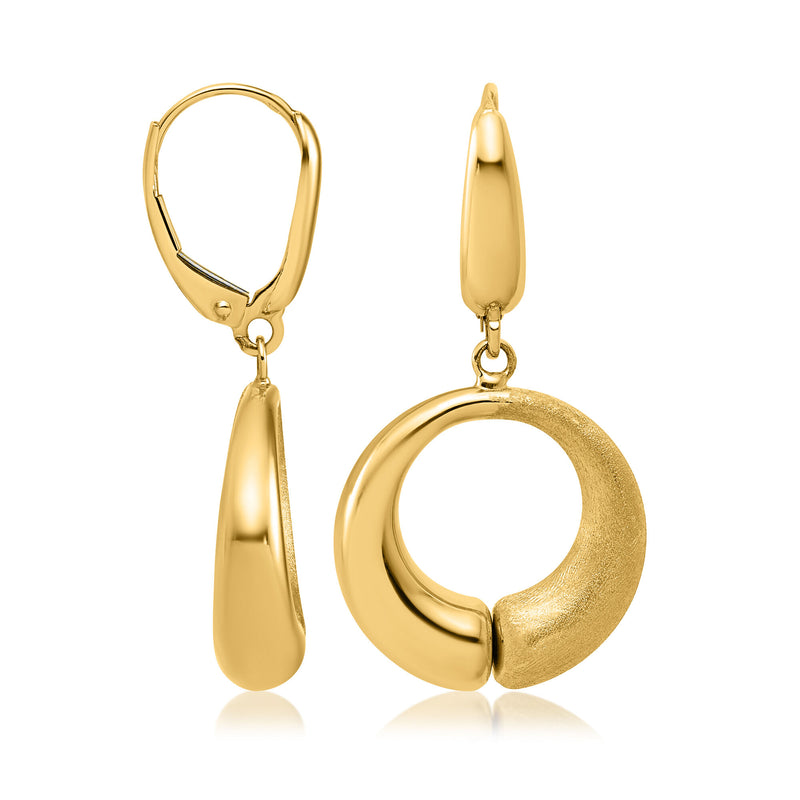 Italian 14kt Yellow Gold Circle Drop Earrings