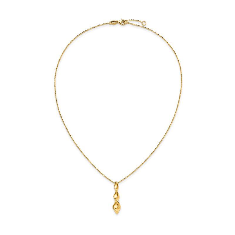 Italian 14kt Yellow Gold Twisted Pendant Necklace. 17"