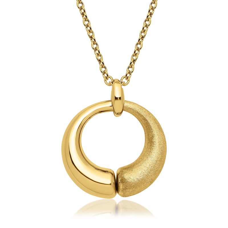 Italian 14kt Yellow Gold Circle Pendant Necklace. 16"