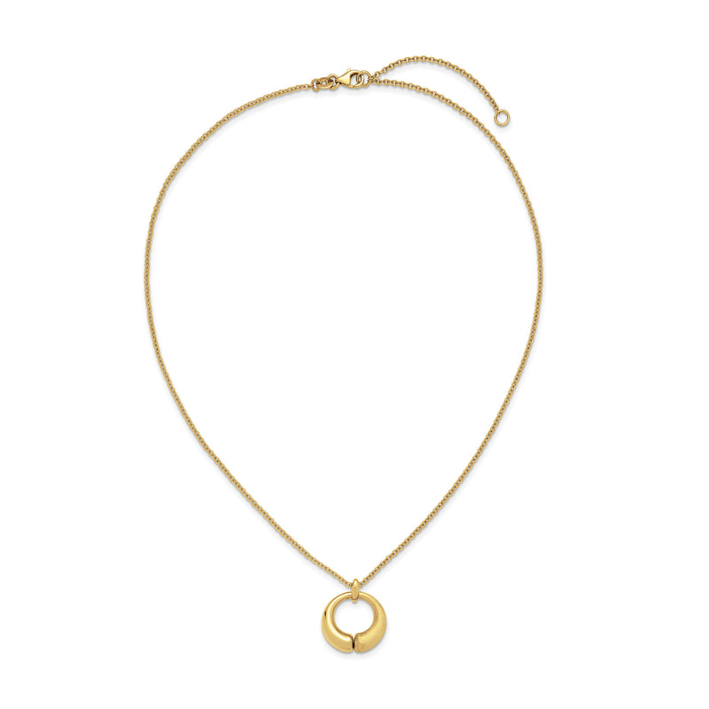 Italian 14kt Yellow Gold Circle Pendant Necklace. 16"