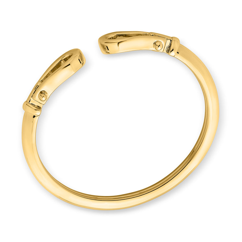 Italian 14kt Yellow Gold Double-Loop Cuff Bracelet. 7"