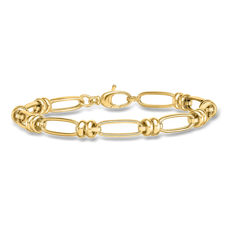 Italian 14kt Yellow Gold Oval-Link Bracelet. 7.75"