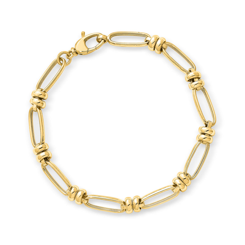 Italian 14kt Yellow Gold Oval-Link Bracelet. 7.75"