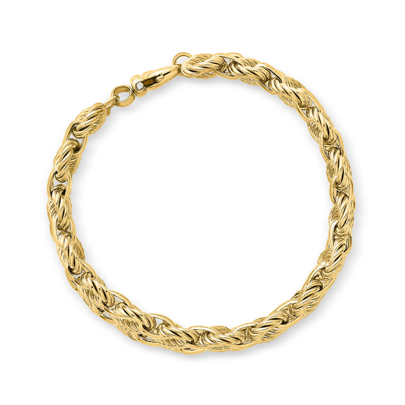 Italian 14kt Yellow Gold Twisted Infinity-Link Bracelet. 8"