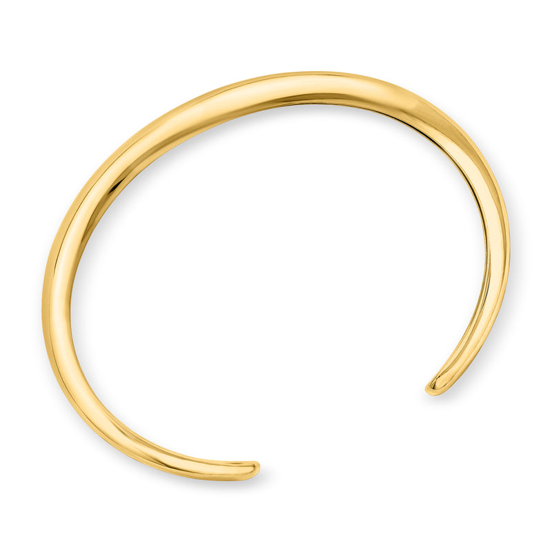 Italian 14kt Yellow Gold Wave Cuff Bracelet. 7.5"