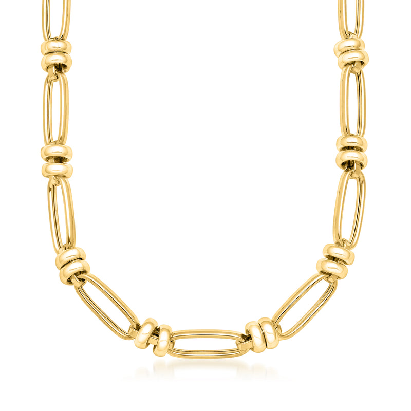 Italian 14kt Yellow Gold Oval-Link Necklace. 18.25"