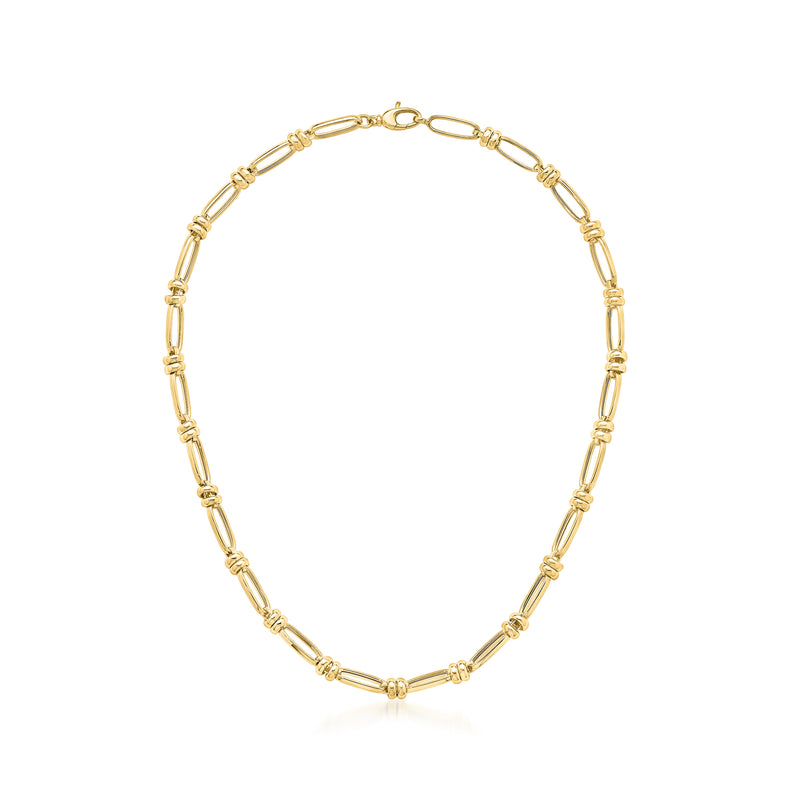 Italian 14kt Yellow Gold Oval-Link Necklace. 18.25"