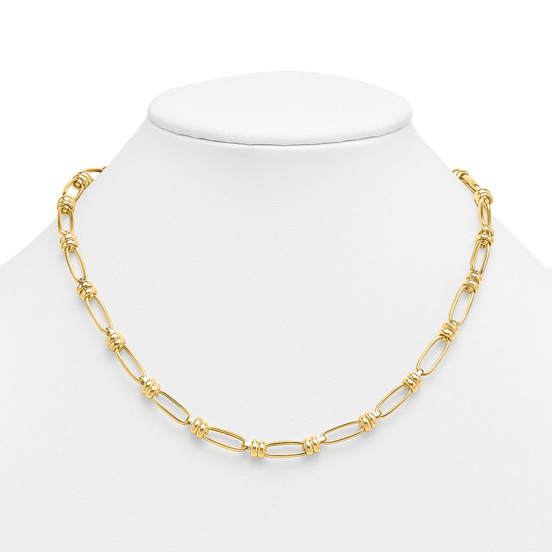 Italian 14kt Yellow Gold Oval-Link Necklace. 18.25"