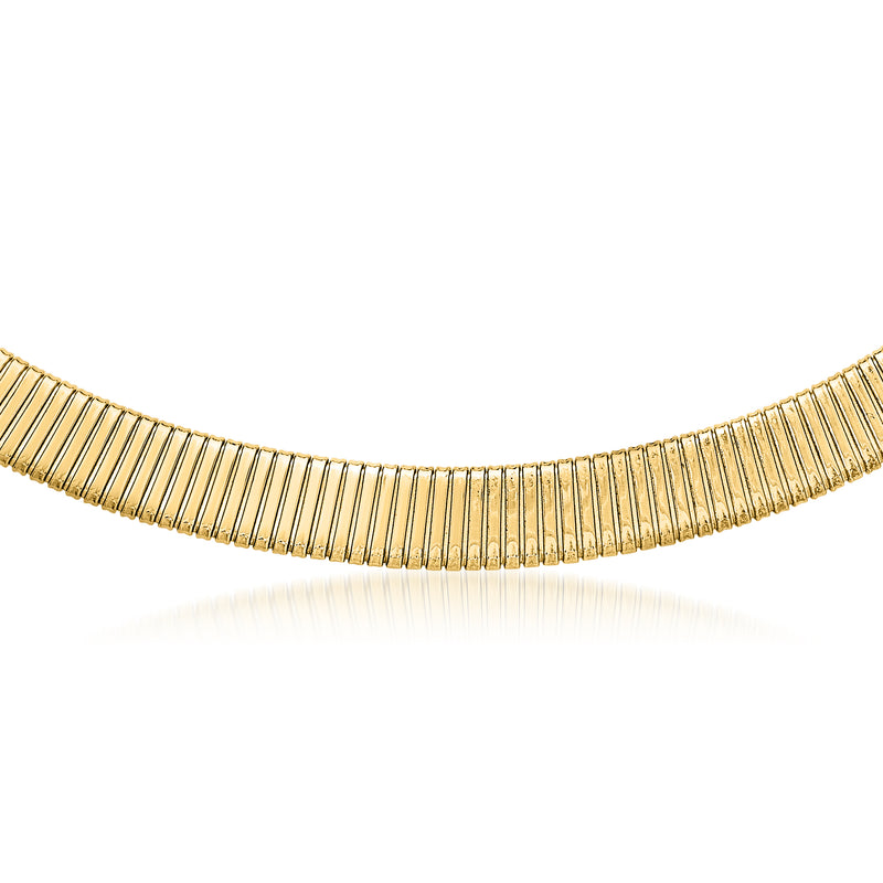 Italian 14kt Yellow Gold Flat Omega Necklace. 18.5"