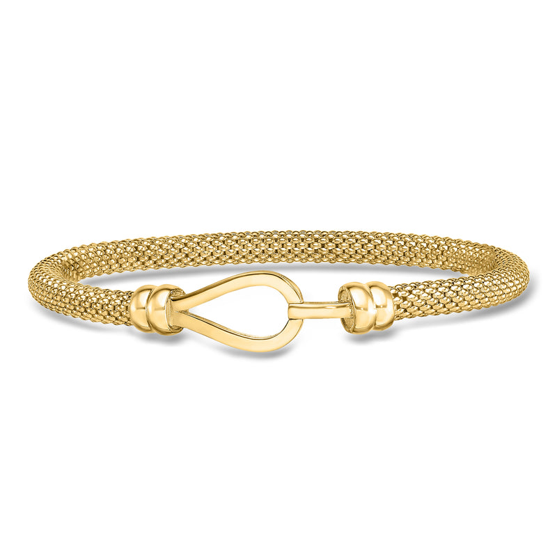 Italian 18kt Yellow Gold Popcorn-Chain Loop Bracelet. 7"