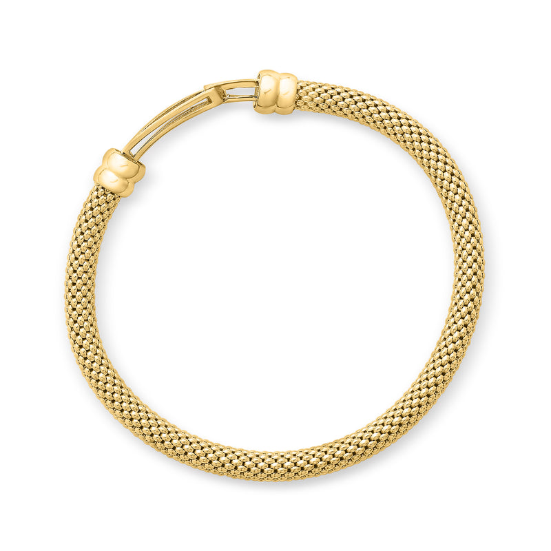 Italian 18kt Yellow Gold Popcorn-Chain Loop Bracelet. 7"