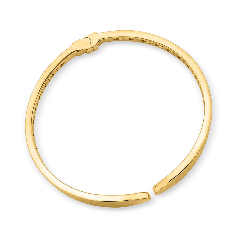 Italian 18kt Yellow Gold Rounded Cuff Bracelet. 7"