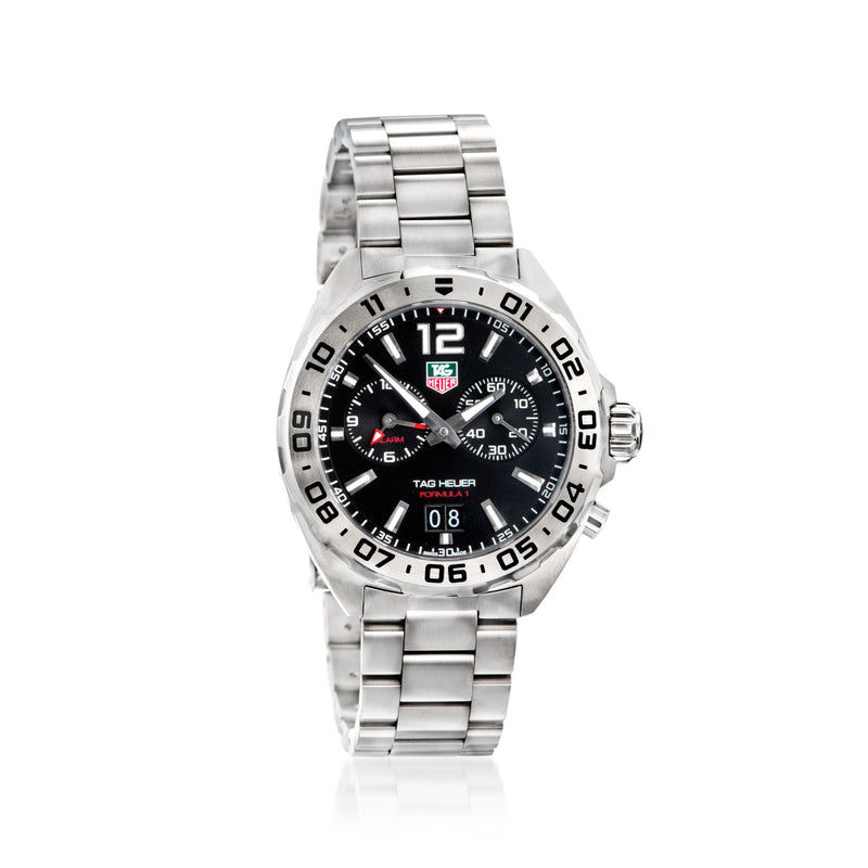 TAG Heuer Formula 1 men’s stainless steel watch with black dial and numbered bezel