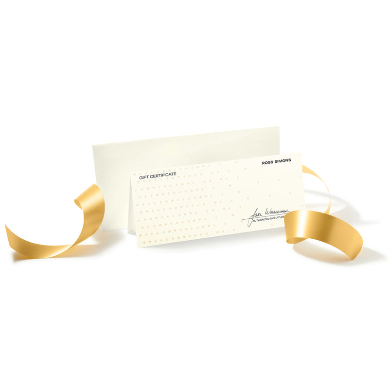 Digital gift certificate card with gold satin ribbon