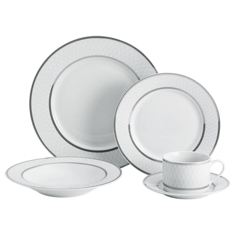 Mikasa Leo Platinum dinnerware set with plates and cup