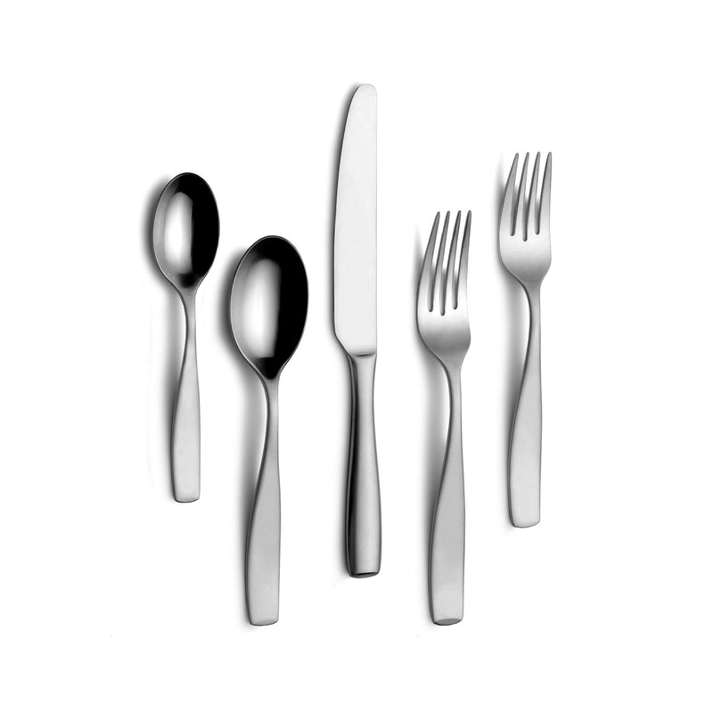 Mikasa Satin Loft 45-pc flatware set for 8: spoons, forks, and knives, brushed silver