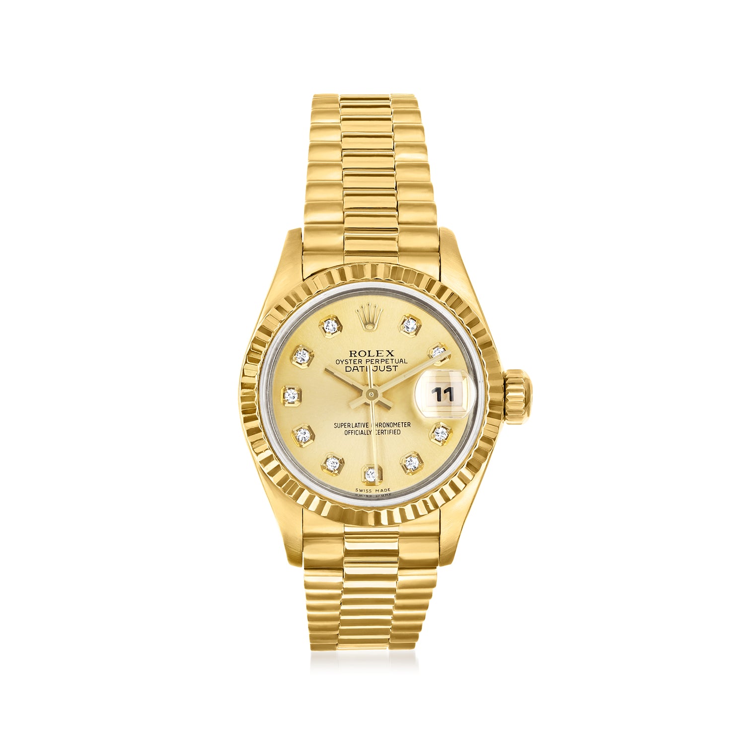 PreOwned Rolex Datejust Womens 26mm Automatic 18kt Yellow Gold Watch