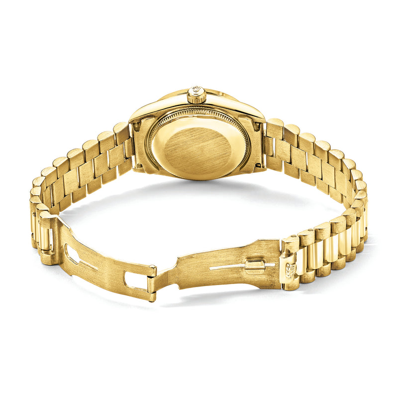 Pre-owned Rolex Datejust women's yellow gold watch, bracelet and clasp view