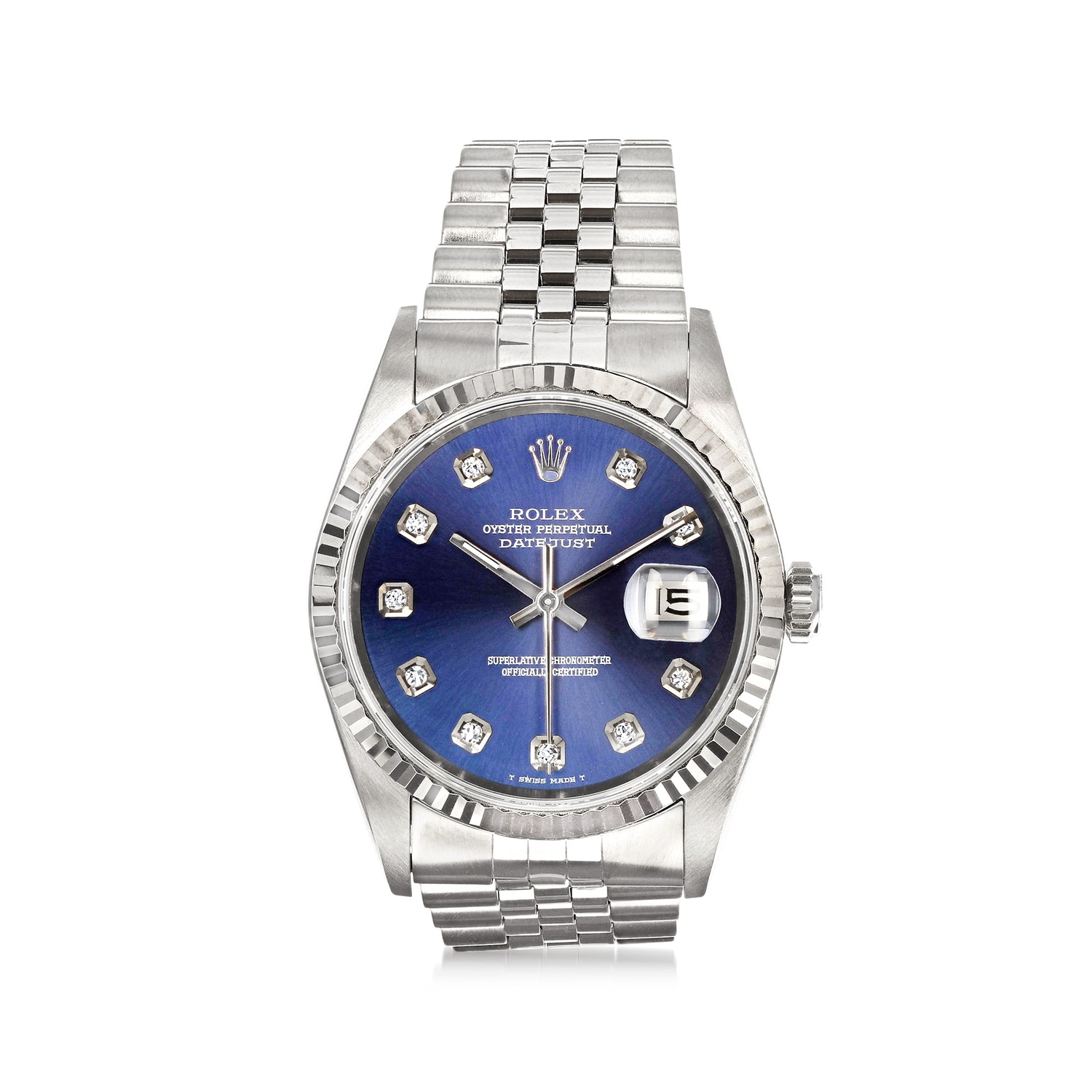PreOwned Rolex Datejust Mens 36mm Automatic Stainless Steel and 18kt White Gold Watch