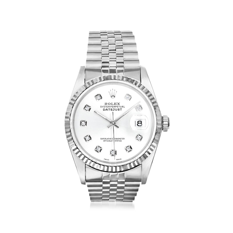 Men's Rolex Datejust automatic watch, stainless steel, white dial, date window
