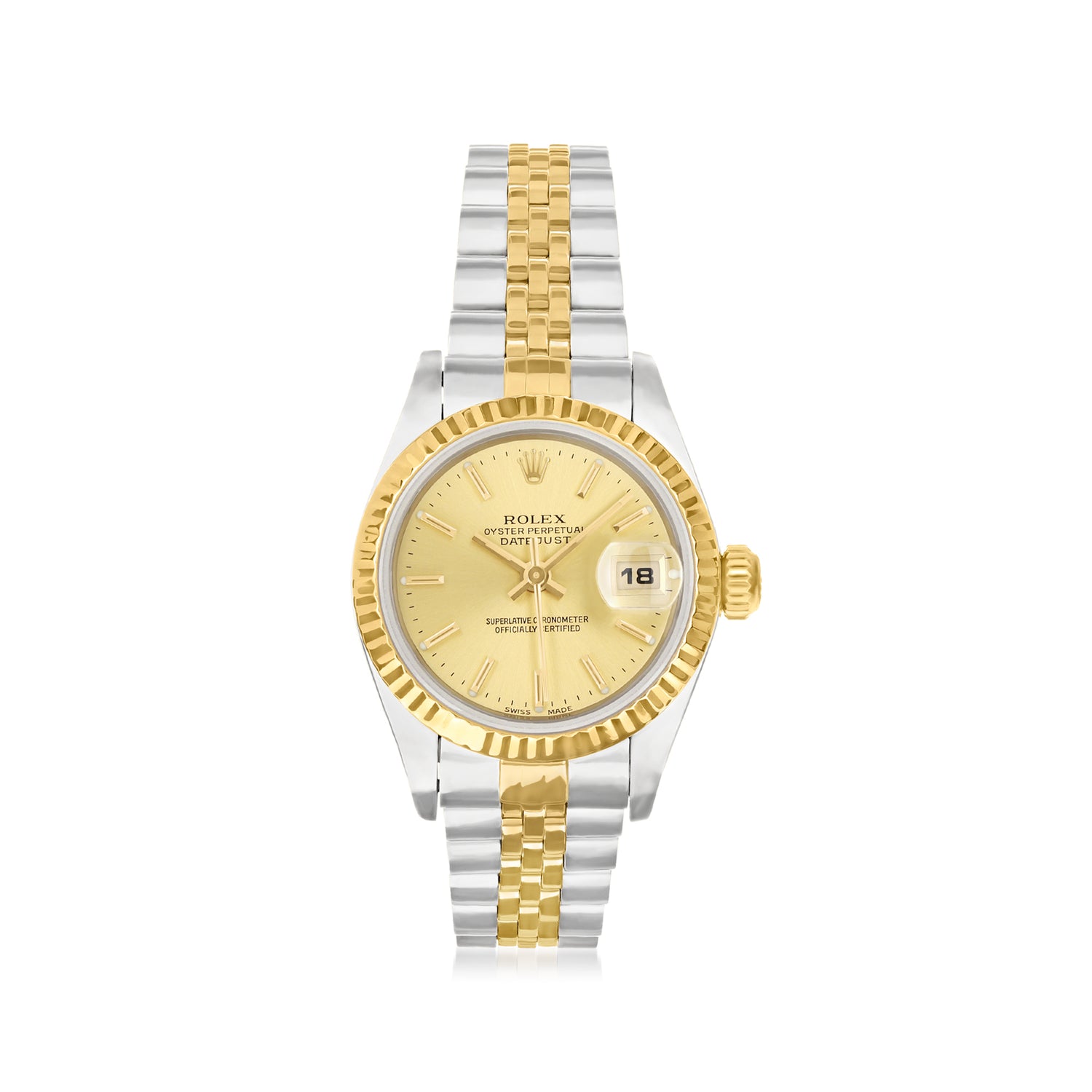 PreOwned Rolex Datejust Womens 26mm Automatic Stainless Steel and 18kt Yellow Gold Watch