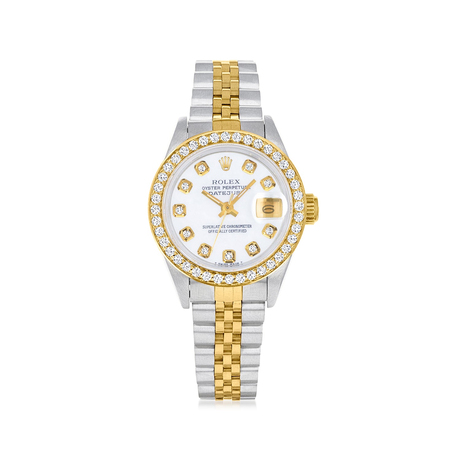 PreOwned Rolex Datejust Womens 26mm Automatic Stainless Steel Watch with 14kt and 18kt Yellow Gold