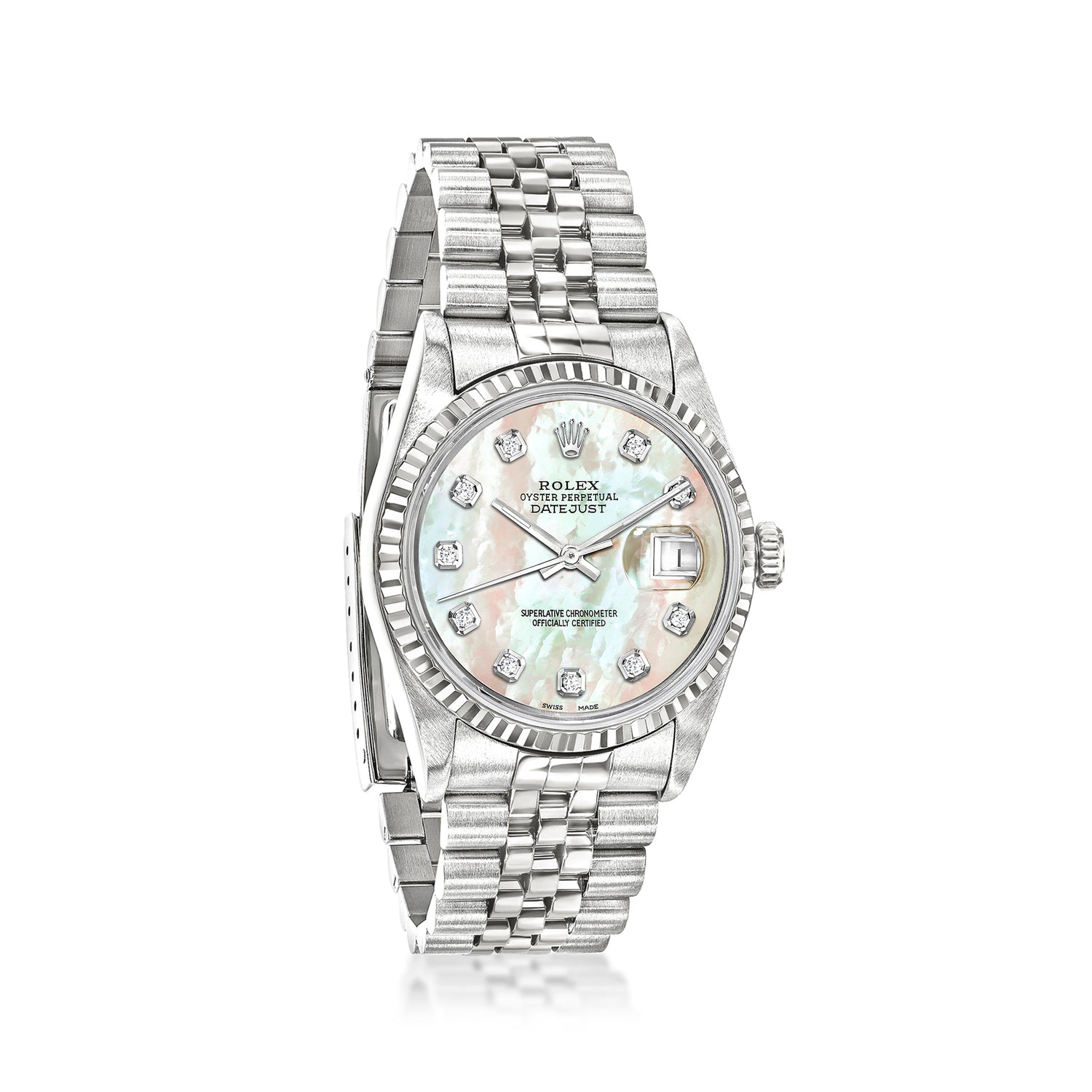 PreOwned Rolex Datejust Mens 36mm Automatic Stainless Steel and 18kt White Gold Watch