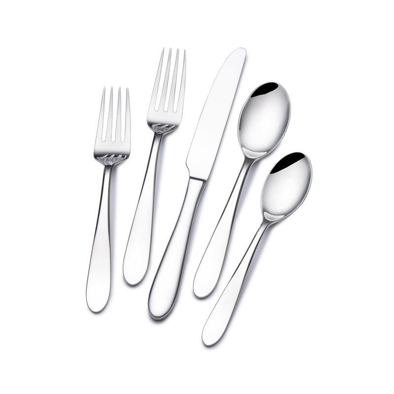Towle Leo 45-piece flatware service for 8, polished silver forks and spoons