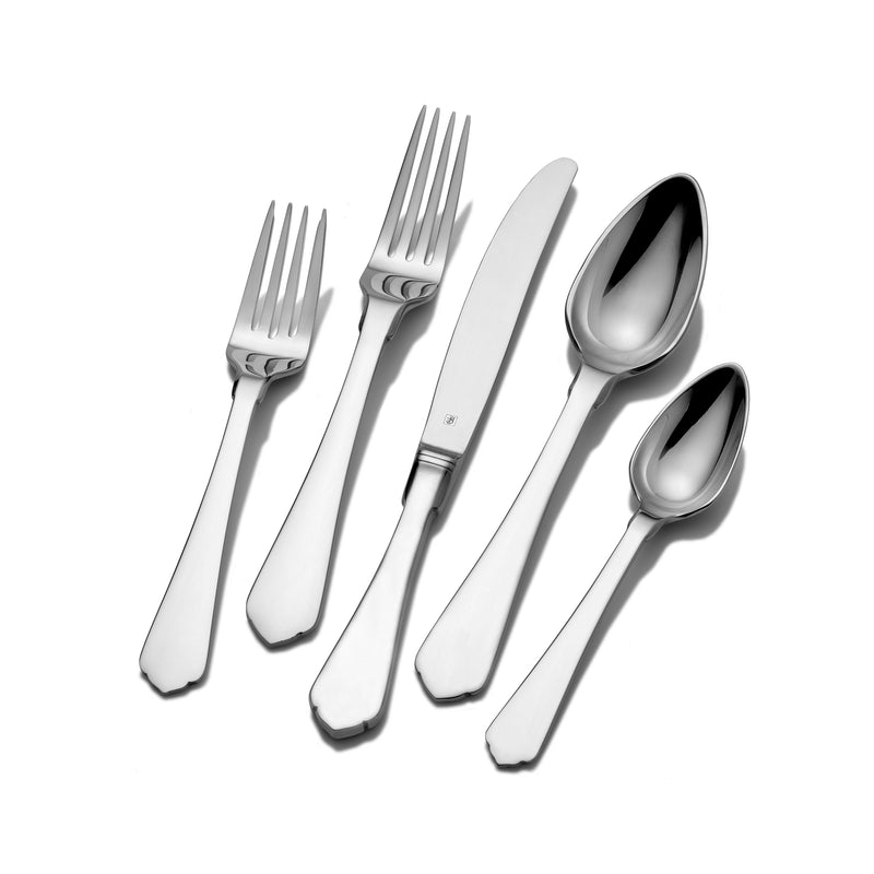 Towle Paris 5-piece stainless steel place setting: forks, knife, and two spoons