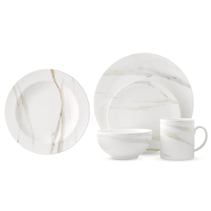 Vera Venato Imperial dinnerware set with plates, bowl, and mug