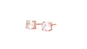 .70 ct. t.w. Morganite Stud Earrings in 18kt Rose Gold Over Sterling